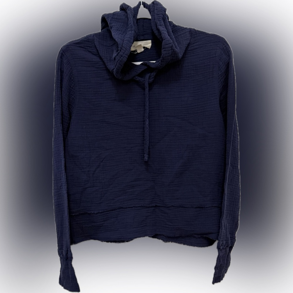 Cloth & Stone Navy Hooded Top | Sz M